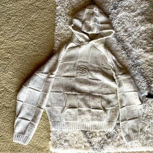 🤍Sisters & Seekers COMMUNION CHECK KNIT HOODIE